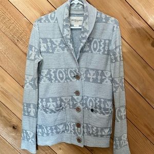 Obey Propaganda Gray Tribal Aztec Design Cardigan Size Medium